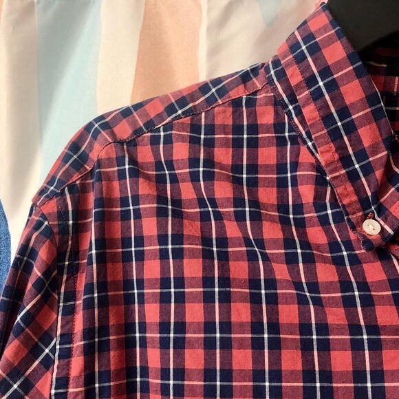 J. Crew Men’s Classic Fit Flex Washed Plaid Long Sleeve Button Down Shirt Large - Picture 4 of 11